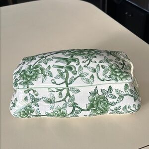 Andrea By Sadek Green Floral Decorative Box